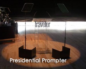 robotic rise and fall presidential teleprompter rental